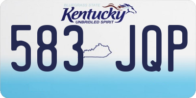 KY license plate 583JQP