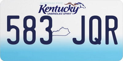 KY license plate 583JQR