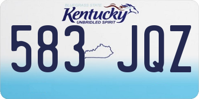 KY license plate 583JQZ