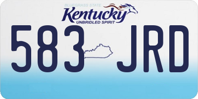 KY license plate 583JRD