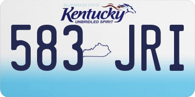 KY license plate 583JRI