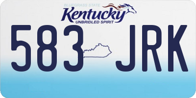 KY license plate 583JRK