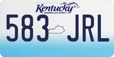 KY license plate 583JRL