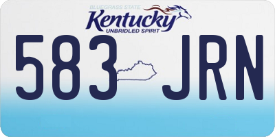 KY license plate 583JRN