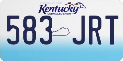 KY license plate 583JRT