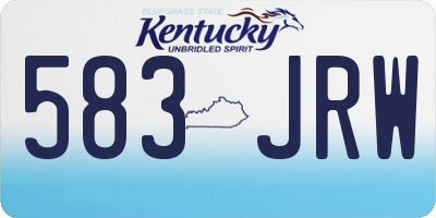 KY license plate 583JRW