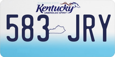 KY license plate 583JRY
