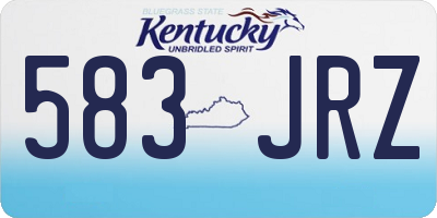 KY license plate 583JRZ