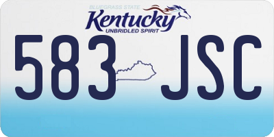KY license plate 583JSC