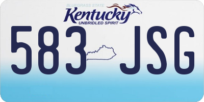 KY license plate 583JSG