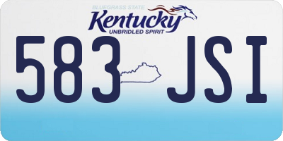 KY license plate 583JSI