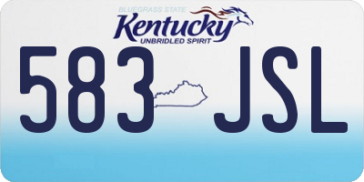 KY license plate 583JSL