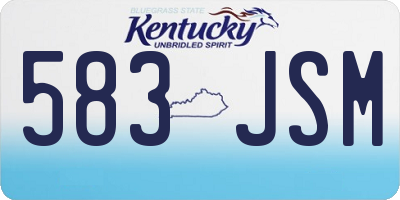 KY license plate 583JSM