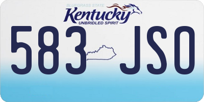 KY license plate 583JSO