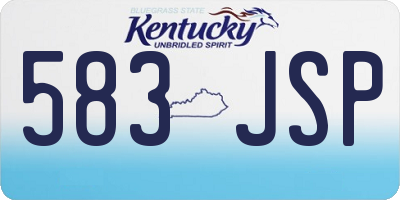 KY license plate 583JSP