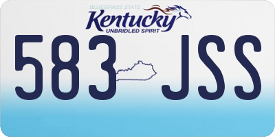 KY license plate 583JSS