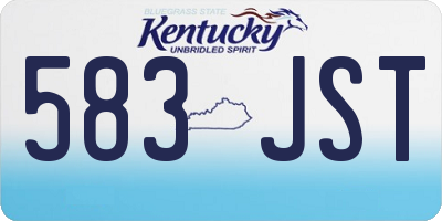 KY license plate 583JST