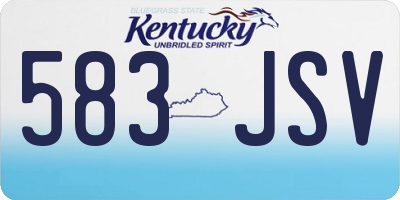 KY license plate 583JSV