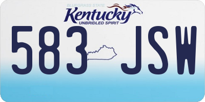 KY license plate 583JSW