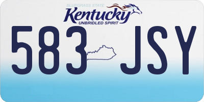 KY license plate 583JSY