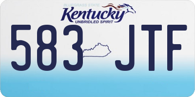 KY license plate 583JTF