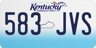 KY license plate 583JVS