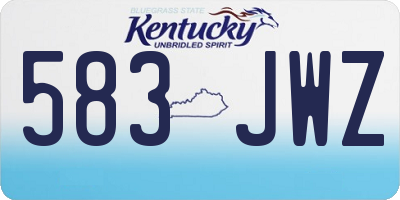 KY license plate 583JWZ