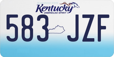 KY license plate 583JZF