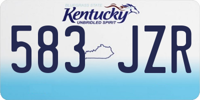 KY license plate 583JZR