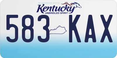 KY license plate 583KAX
