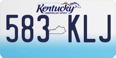 KY license plate 583KLJ