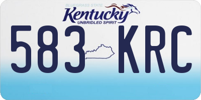 KY license plate 583KRC