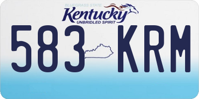 KY license plate 583KRM