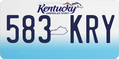 KY license plate 583KRY