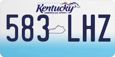 KY license plate 583LHZ