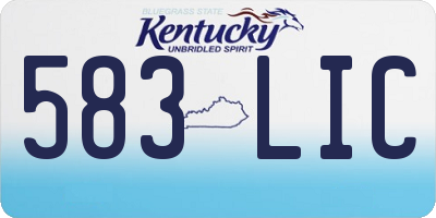 KY license plate 583LIC