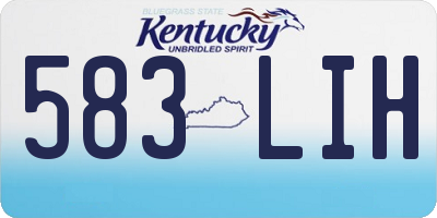 KY license plate 583LIH