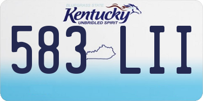 KY license plate 583LII