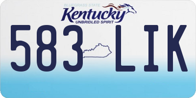 KY license plate 583LIK