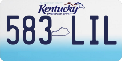 KY license plate 583LIL