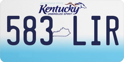 KY license plate 583LIR