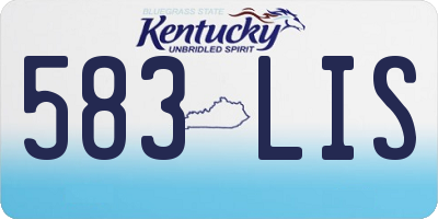 KY license plate 583LIS