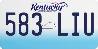 KY license plate 583LIU