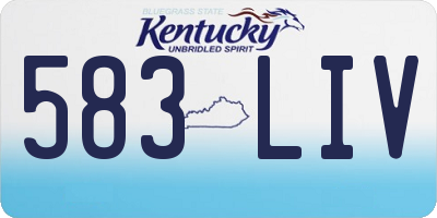 KY license plate 583LIV