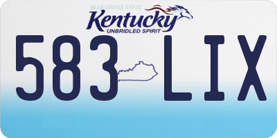 KY license plate 583LIX