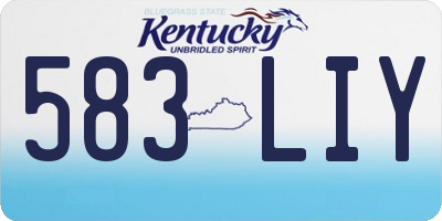 KY license plate 583LIY