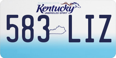 KY license plate 583LIZ
