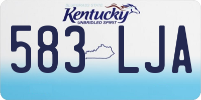 KY license plate 583LJA