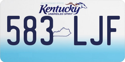 KY license plate 583LJF
