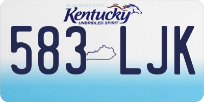 KY license plate 583LJK